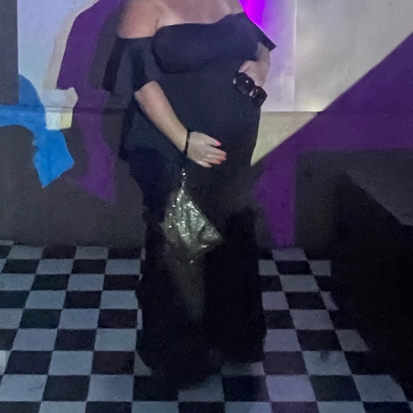 Plus Size Maternity Scuba Evening Gown - Picture 4 of 5